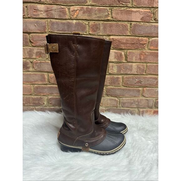 Sorel Brown Nutmeg Slimpack Tall Riding Boot Size 9.5 - Picture 1 of 7